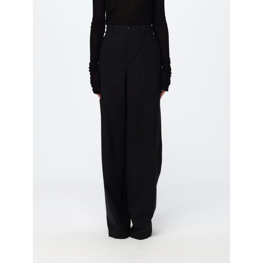 Rick Owens Women Rick Owens High-Waisted Wide-Leg Wool Chino Trousers